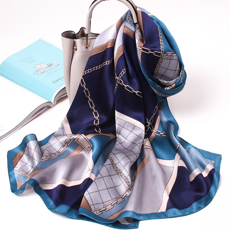 100% Natural Silk Long Scarf for Women 170x53cm