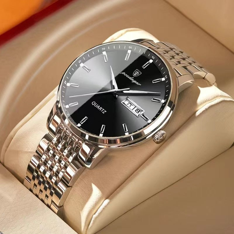 Top Quality Luxury Stainless Steel Waterproof Luminous Watch for Men