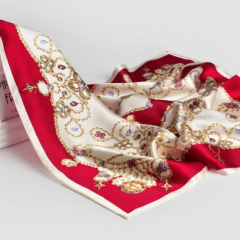 100% Natural Silk Scarf for Women 65x65cm