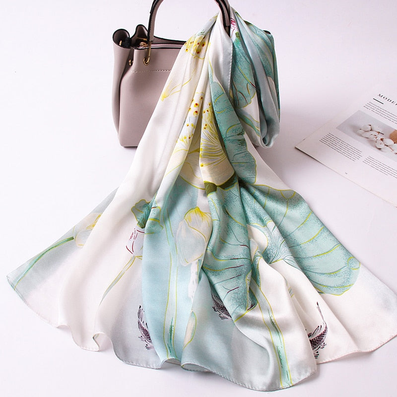 100% Pure Natural Soft Silk Long Scarf for Women 170x53cm
