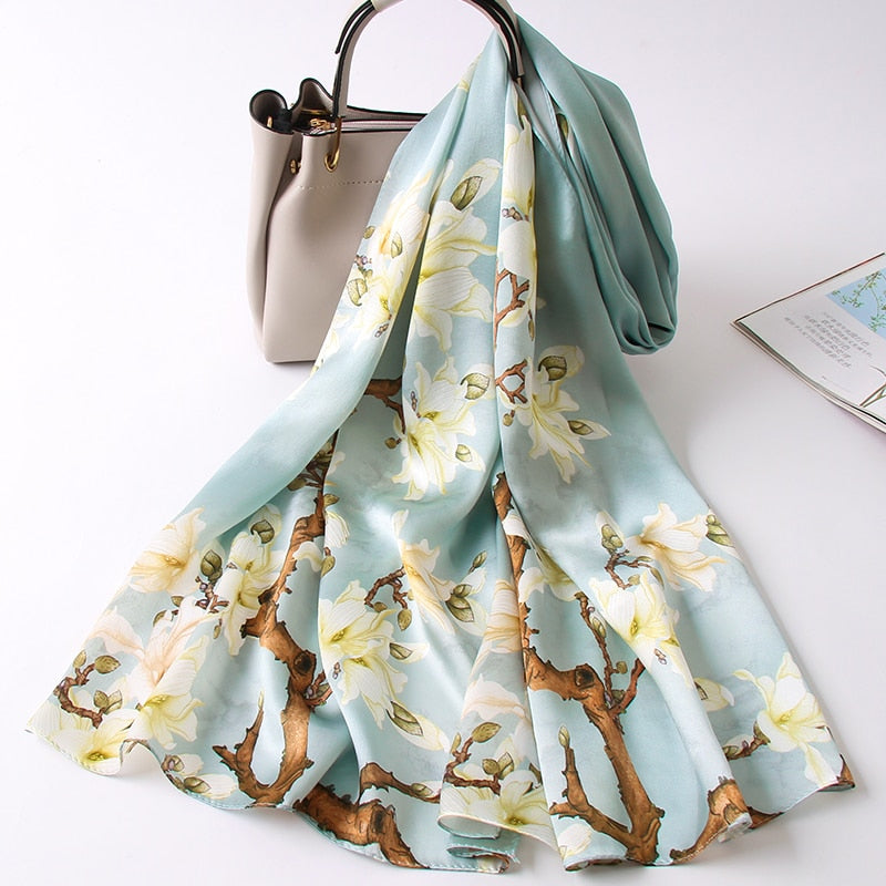 100% Pure Natural Soft Silk Long Scarf for Women 170x53cm