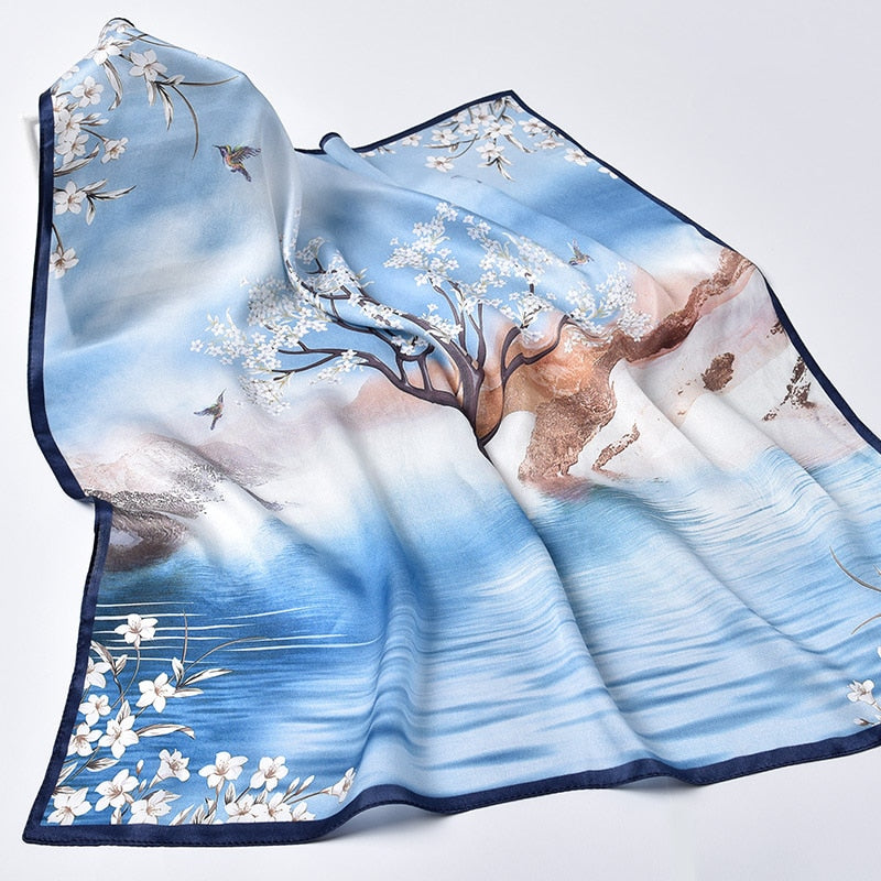 100% Natural Silk Scarf for Women 65x65cm