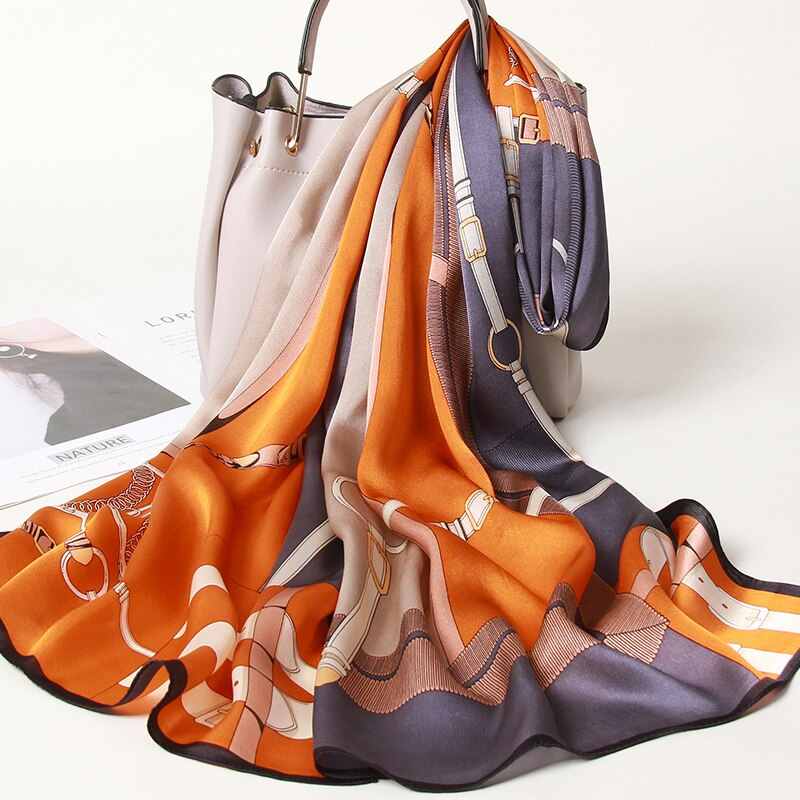 100% Natural Silk Long Scarf for Women 170x53cm