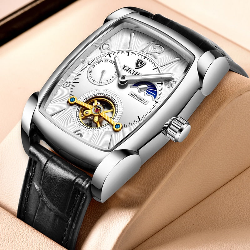 Top Brand Luxury Square Automatic Tourbillon Watch for Men