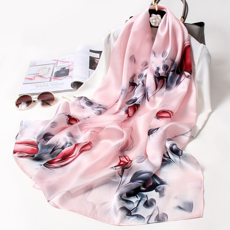 100% Pure Natural Soft Silk Long Scarf for Women 170x53cm