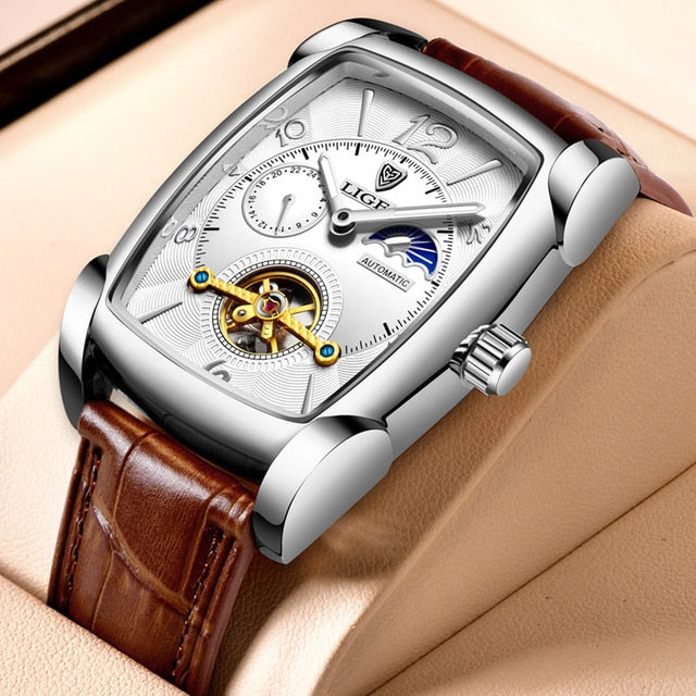 Top Brand Luxury Square Automatic Tourbillon Watch for Men