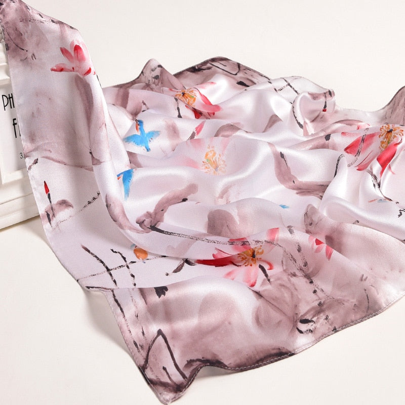 100% Natural Silk Scarf for Women 65x65cm