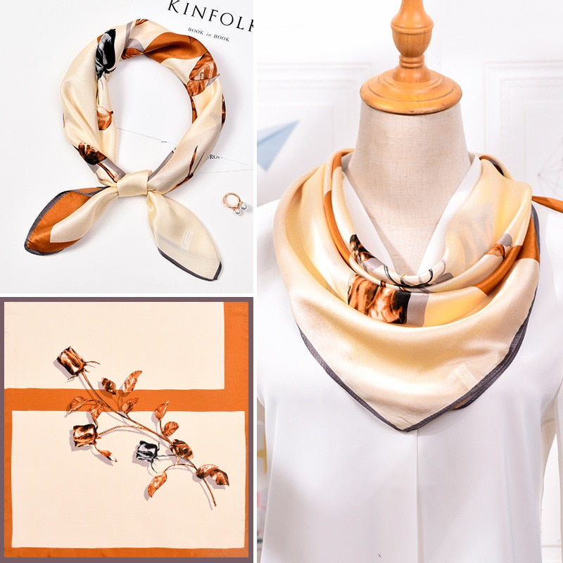 100% Natural Silk Scarf for Women 65x65cm