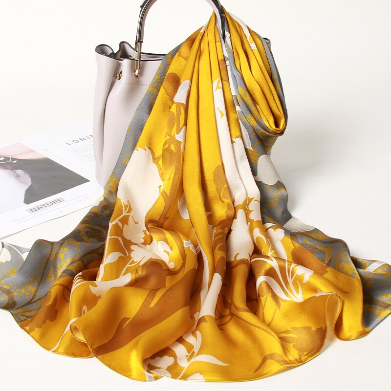 100% Natural Silk Long Scarf for Women 170x53cm