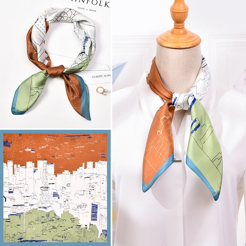 100% Natural Silk Scarf for Women 65x65cm