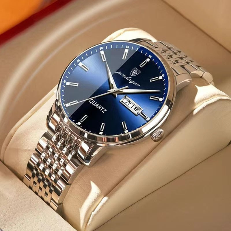 Top Quality Luxury Stainless Steel Waterproof Luminous Watch for Men