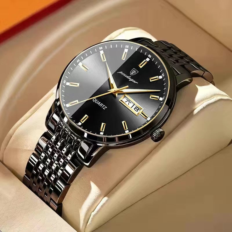 Top Quality Luxury Stainless Steel Waterproof Luminous Watch for Men