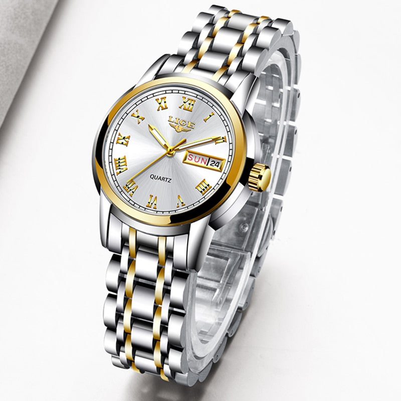 Fashion Gold Creative Steel Waterproof Bracelet Watch for Women