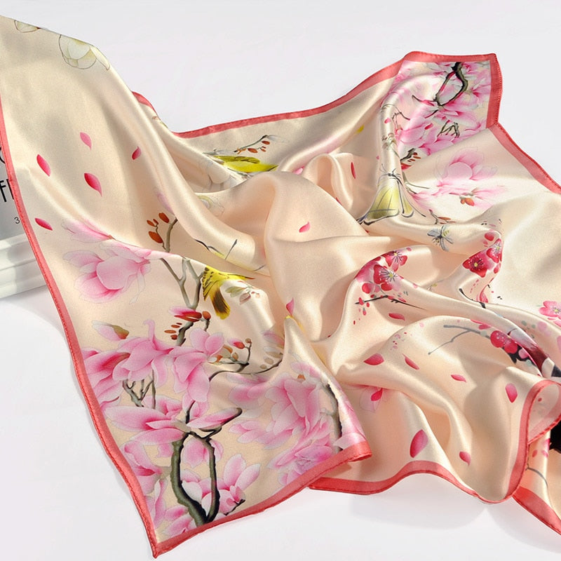 100% Natural Silk Scarf for Women 65x65cm