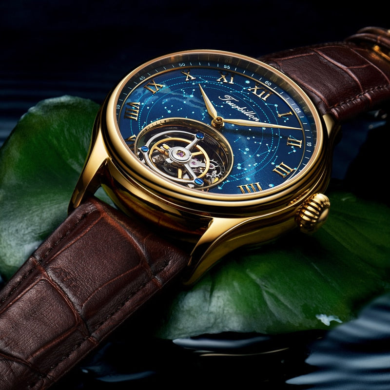 Original Seagull Tourbillon Watch for Men / Sapphire Starry Sky Dial SEAKOSS Tourbillon Movement Mechanical Watch for Men