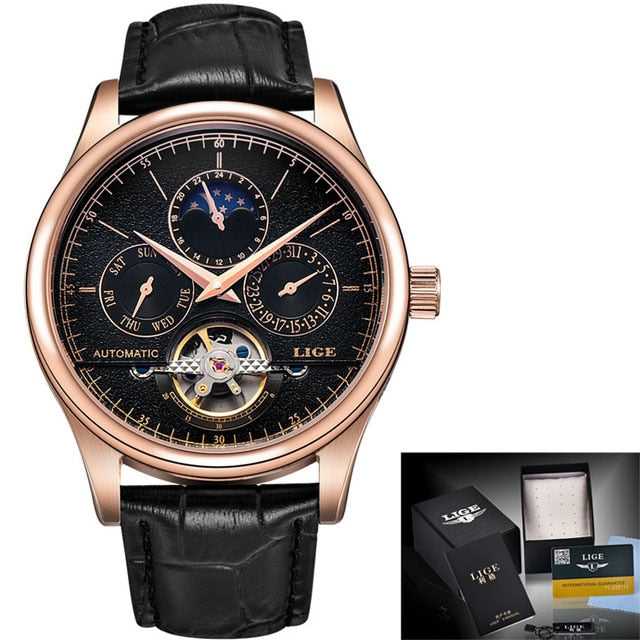 Classic Retro Automatic Mechanical Tourbillon Watch for Men