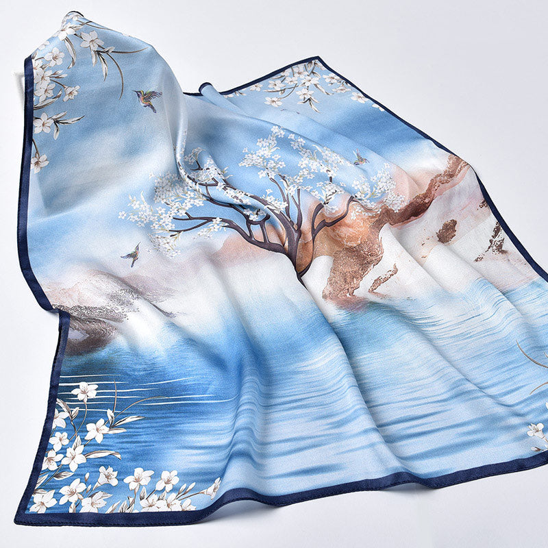100% Natural Silk Scarf for Women 65x65cm