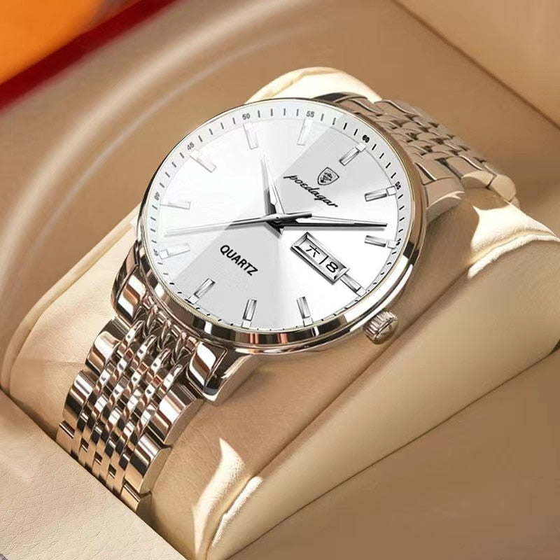 Top Quality Luxury Stainless Steel Waterproof Luminous Watch for Men