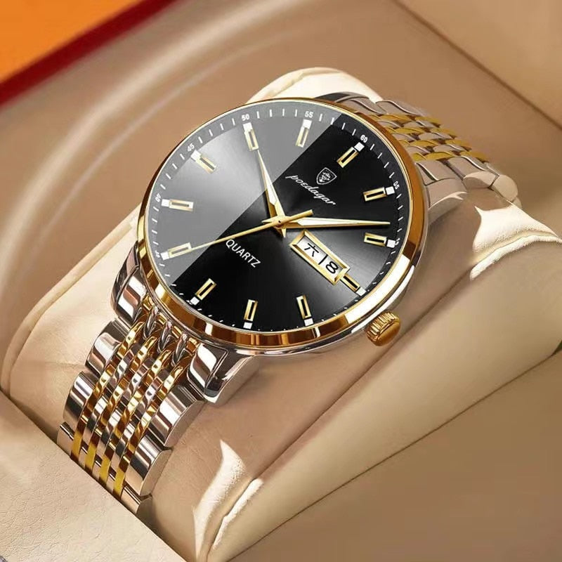 Top Quality Luxury Stainless Steel Waterproof Luminous Watch for Men