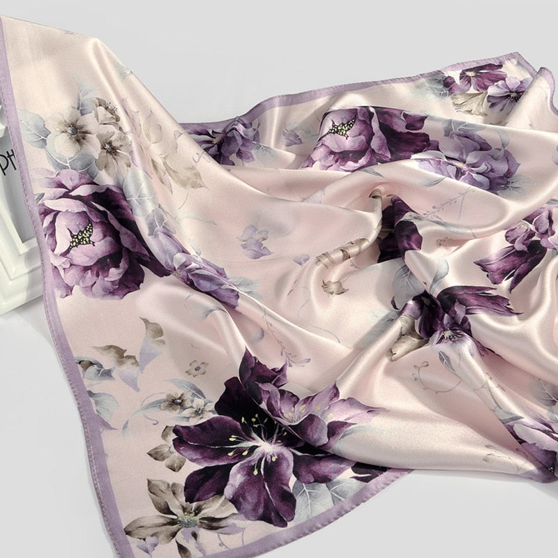100% Natural Silk Scarf for Women 65x65cm