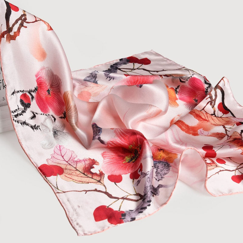 100% Natural Silk Scarf for Women 65x65cm