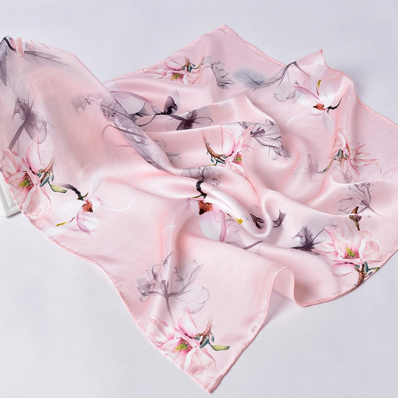 100% Natural Silk Scarf for Women 65x65cm