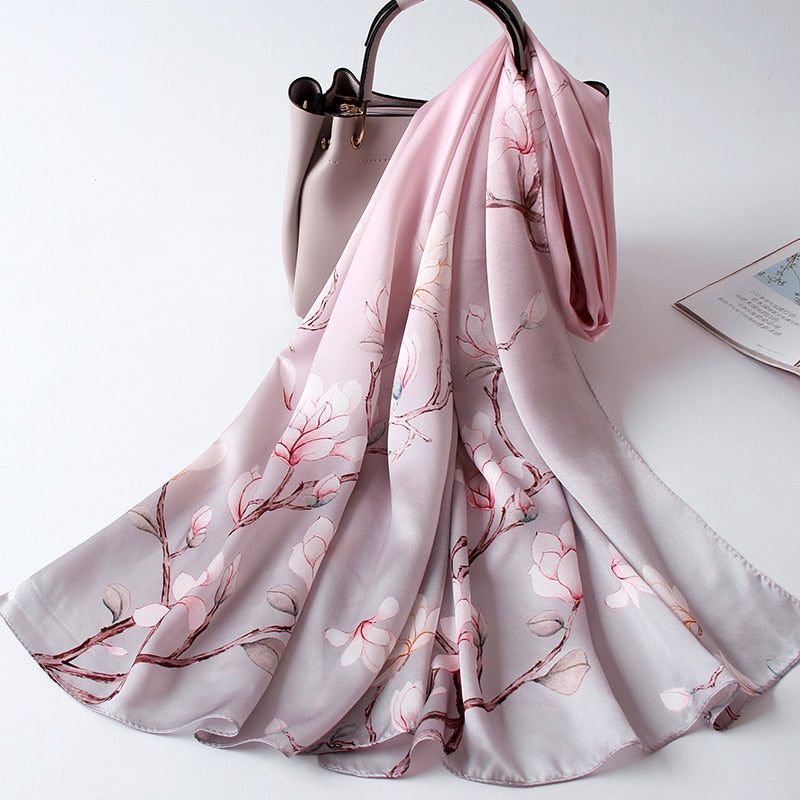 100% Pure Natural Soft Silk Long Scarf for Women 170x53cm