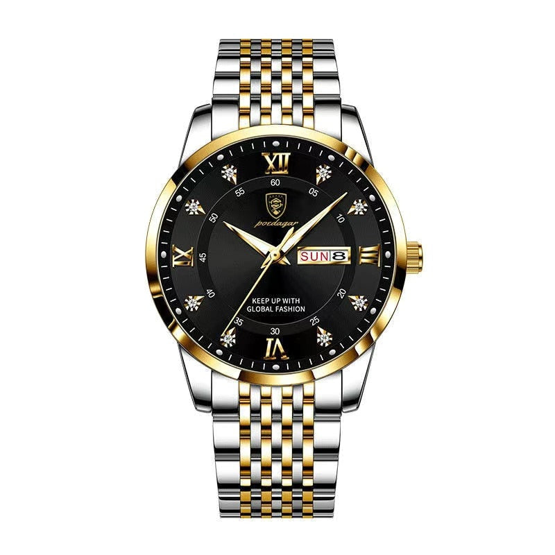 Top Quality Luxury Stainless Steel Waterproof Luminous Watch for Men