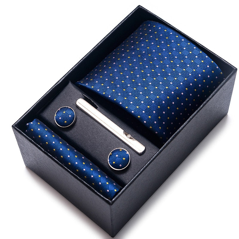 100% Silk Brand Tie with Cufflink Set For Men