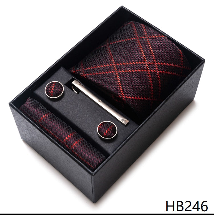 100% Silk Brand Tie with Cufflink Set For Men