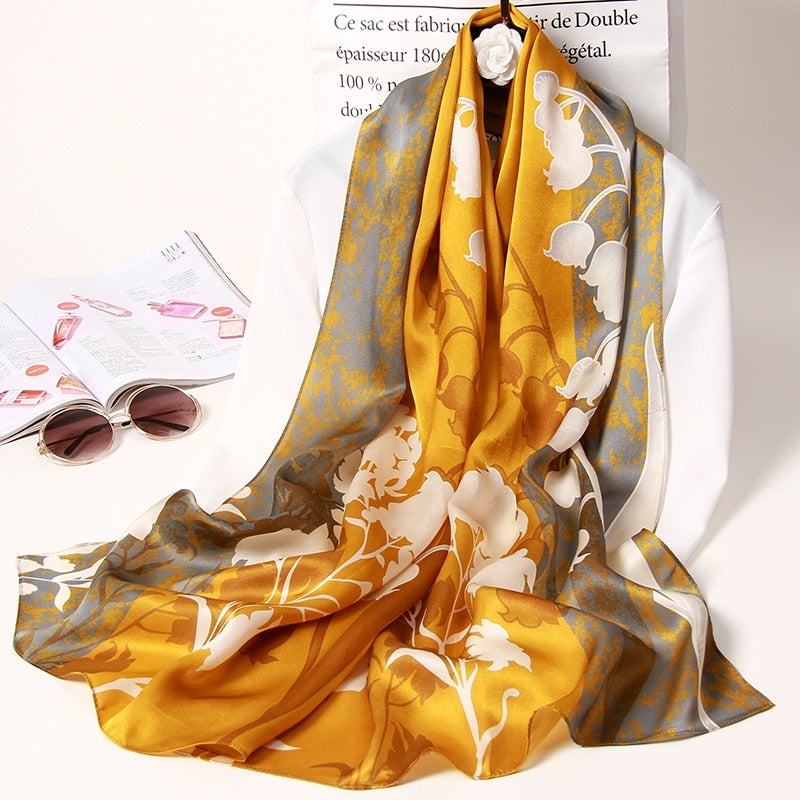 100% Pure Natural Soft Silk Long Scarf for Women 170x53cm