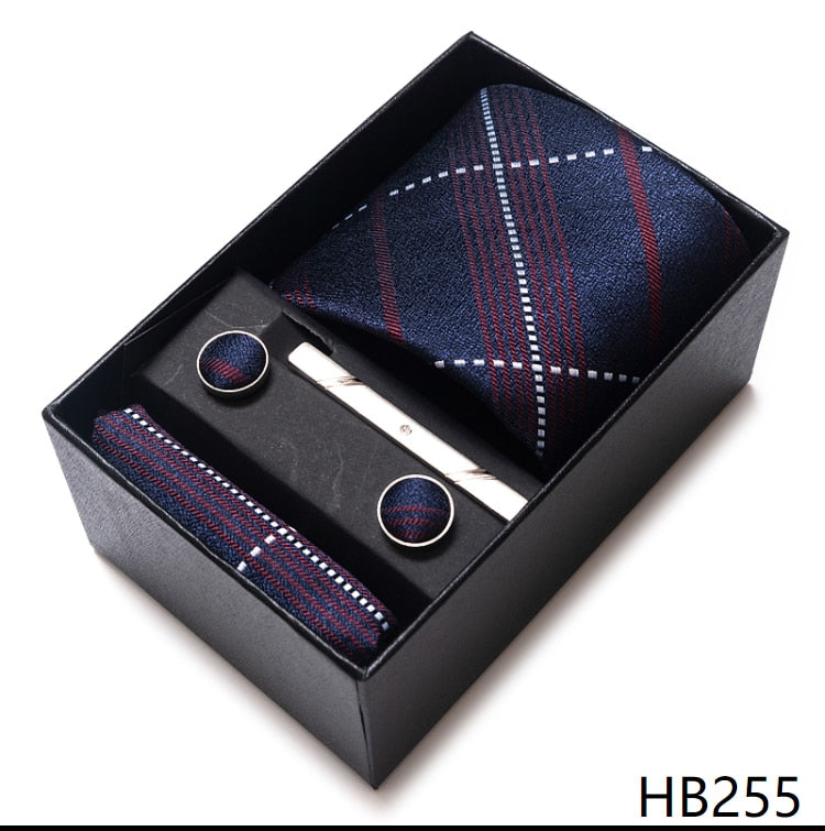 100% Silk Brand Tie with Cufflink Set For Men