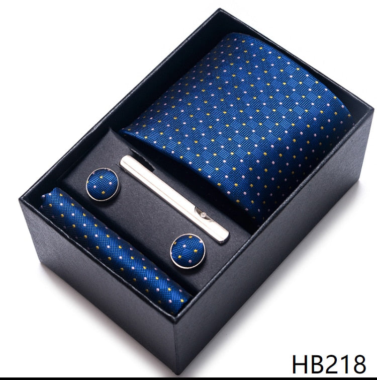 100% Silk Brand Tie with Cufflink Set For Men