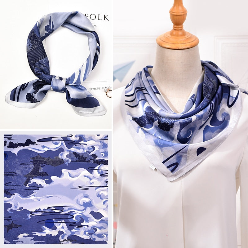 100% Natural Silk Scarf for Women 65x65cm