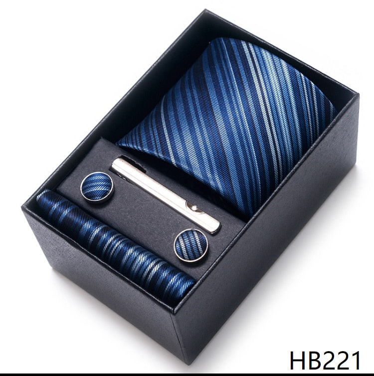 100% Silk Brand Tie with Cufflink Set For Men