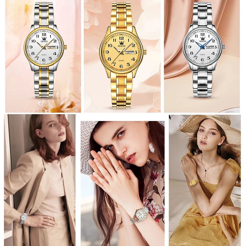 Original Luxury  Waterproof Stainless Steel Quartz Watch for Women
