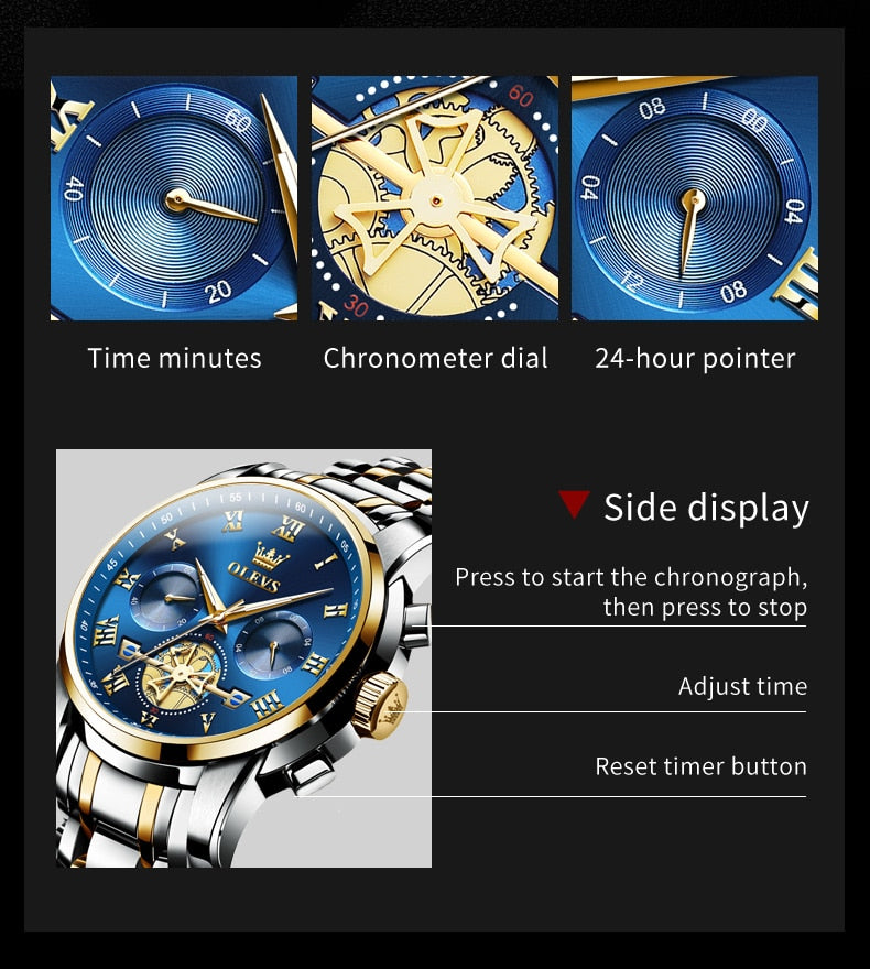 Classic Roman Scale Dial Luxury Wrist Watch for Men