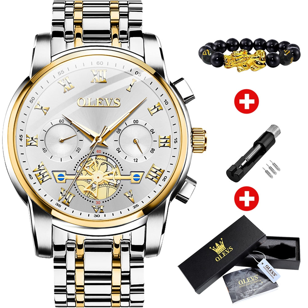 Classic Roman Scale Dial Luxury Wrist Watch for Men