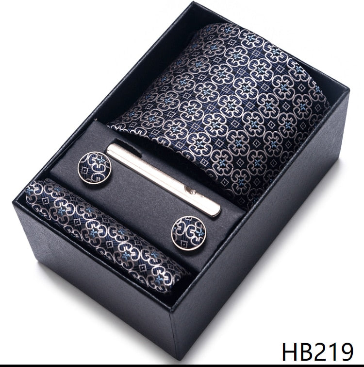 100% Silk Brand Tie with Cufflink Set For Men