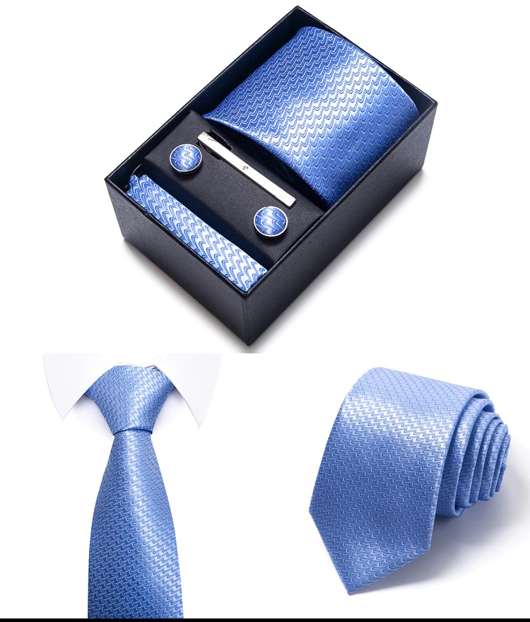 100% Silk Brand Tie with Cufflink Set For Men